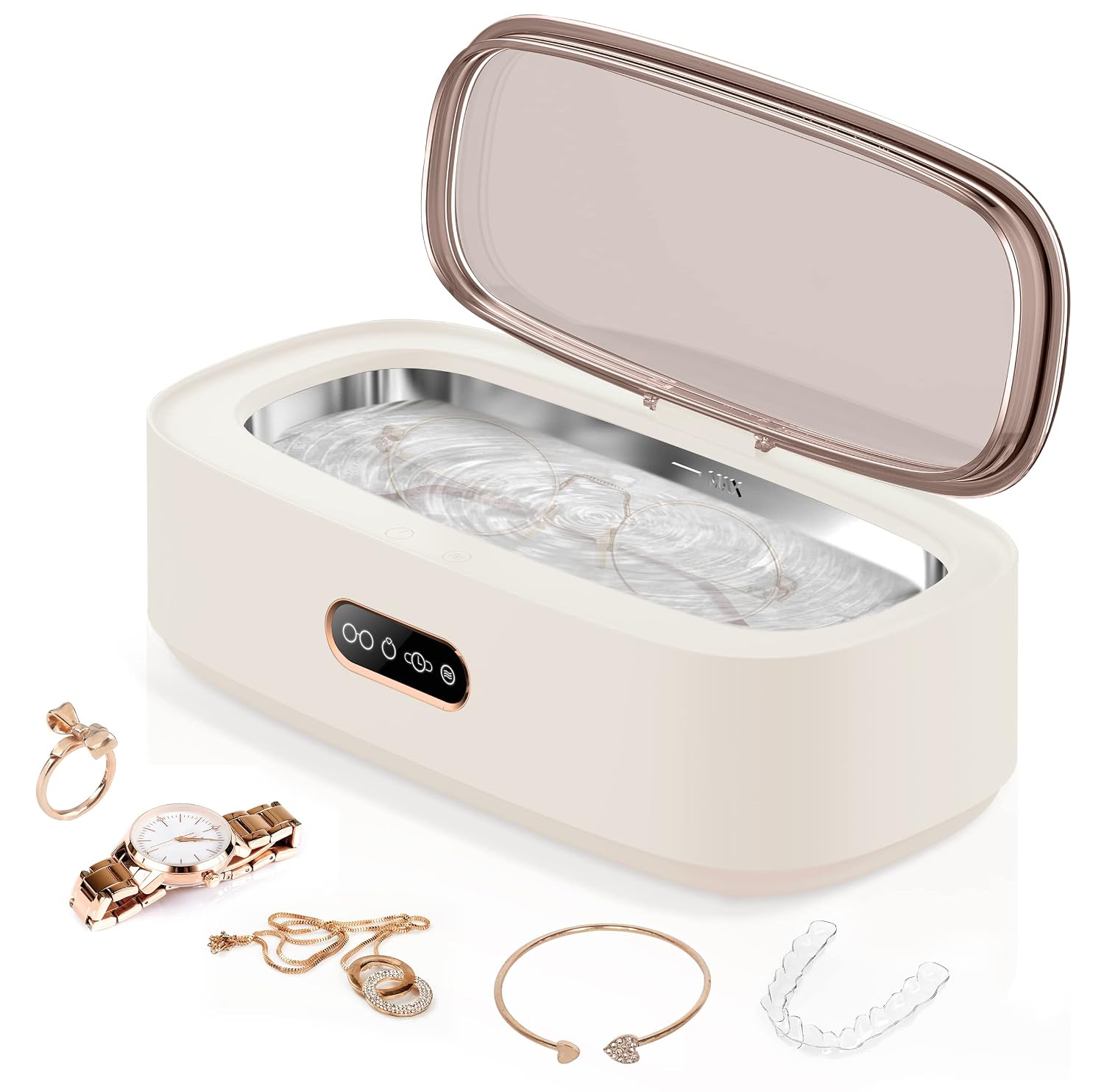 Ultraschall-schmuckreiniger, Brillenreiniger, Ultraschallreiniger, Professionelles Ultraschallreinigungsgerät Für Die Reinigung Von Schmuck, Brillen, Uhren, Ringen, Silber, Zahnspangen Und Zahnersatz