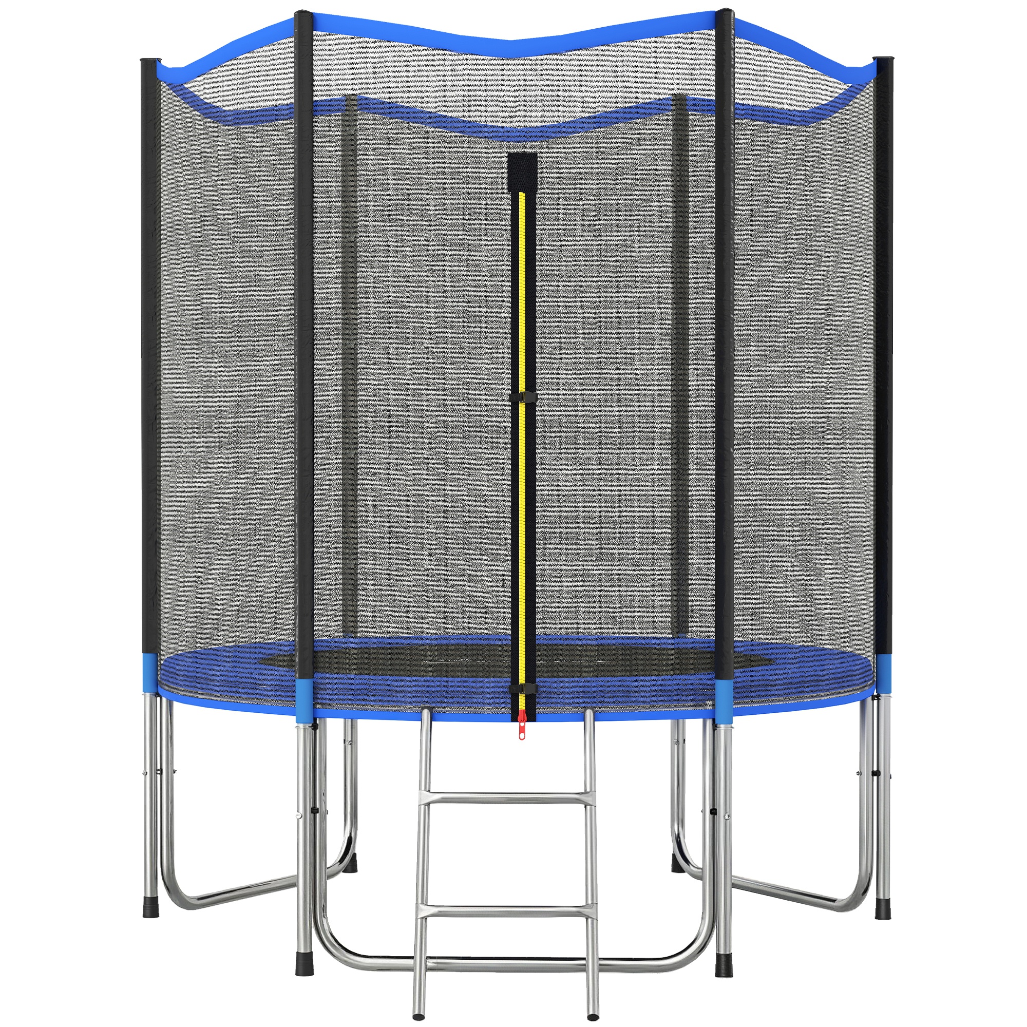 Outdoor-trampolin Ø183 Cm Für Kinder Mit Sicherheitsnetz, Leiter Und Federschutzpolster - Blau