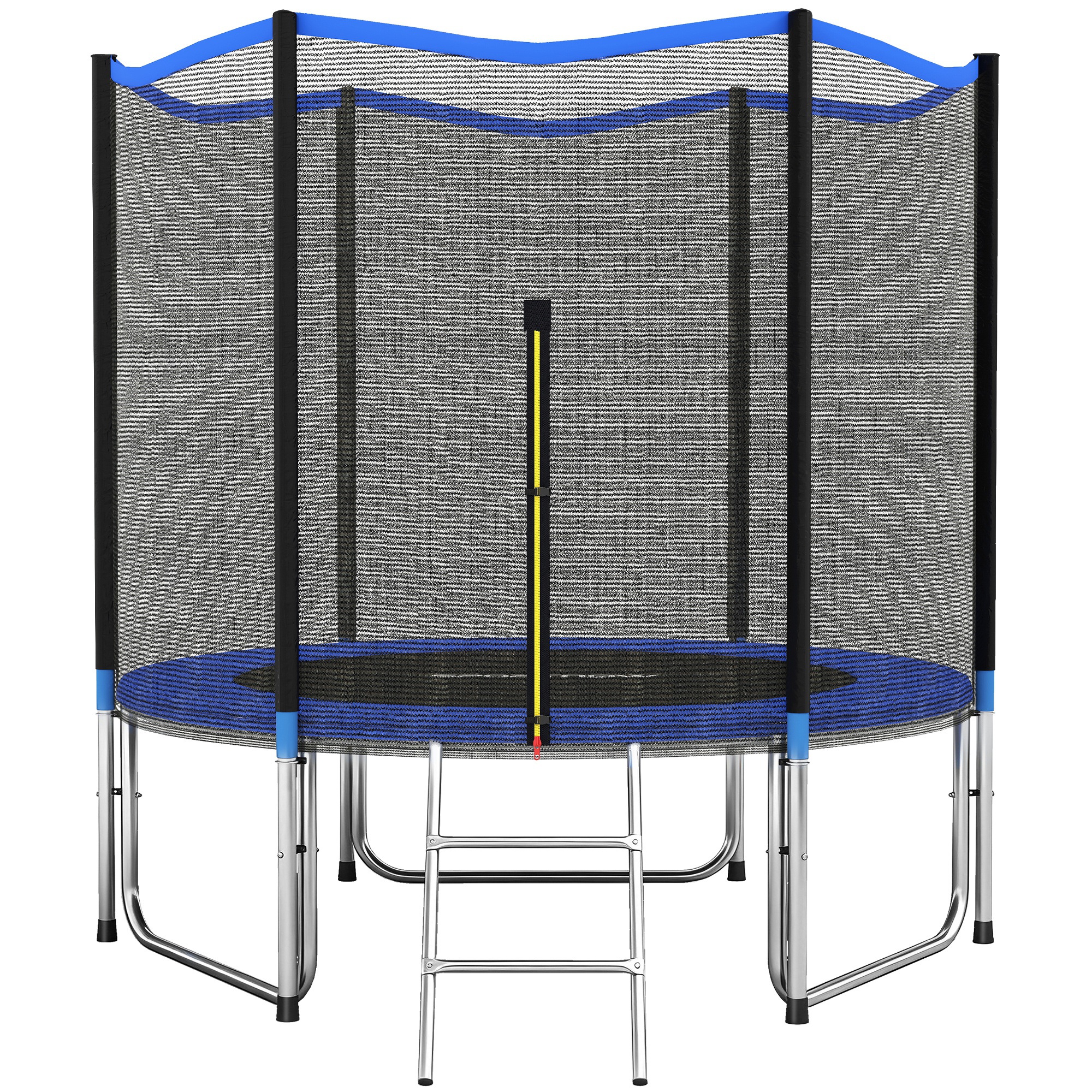 Outdoor-trampolin Ø305 Cm Für Kinder Mit Sicherheitsnetz, Leiter Und Federschutzpolster - Blau
