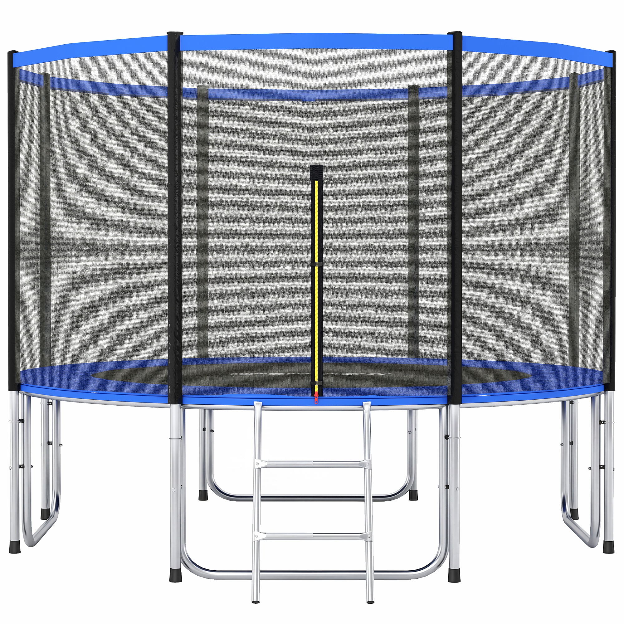 Outdoor-trampolin Ø366 Cm Für Kinder Mit Sicherheitsnetz, Leiter Und Federschutzpolster - Blau