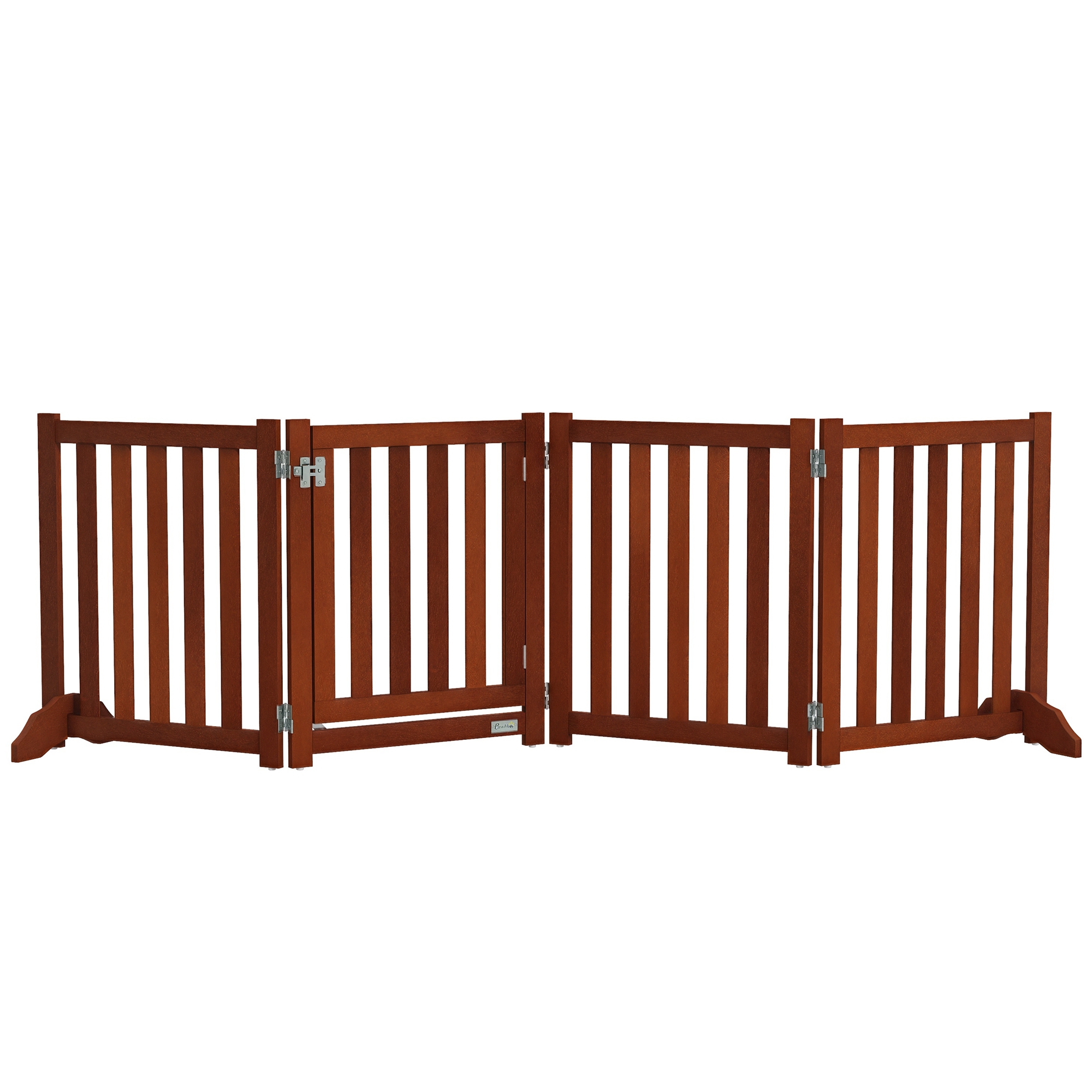 Hundeschutzgitter Für Treppen Und Türen, Faltbar Mit Freistehendem Ständer, 205 X 30 X 60 Cm, Braun