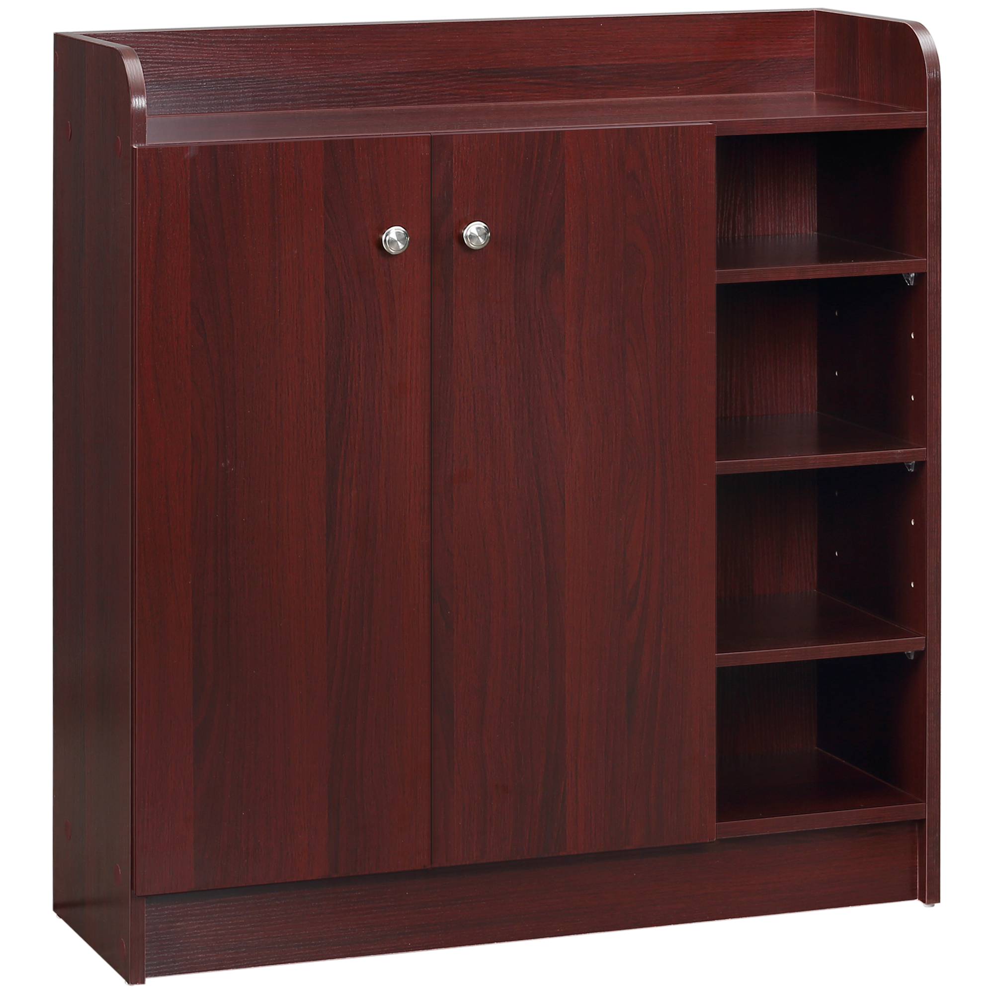 Moderner Und Platzsparender Schuhschrank Aus Holz Für 12 Paar Schuhe, Mit 4 Offenen Regalböden, 83 X 30 X 90 Cm, Kaffeebraun