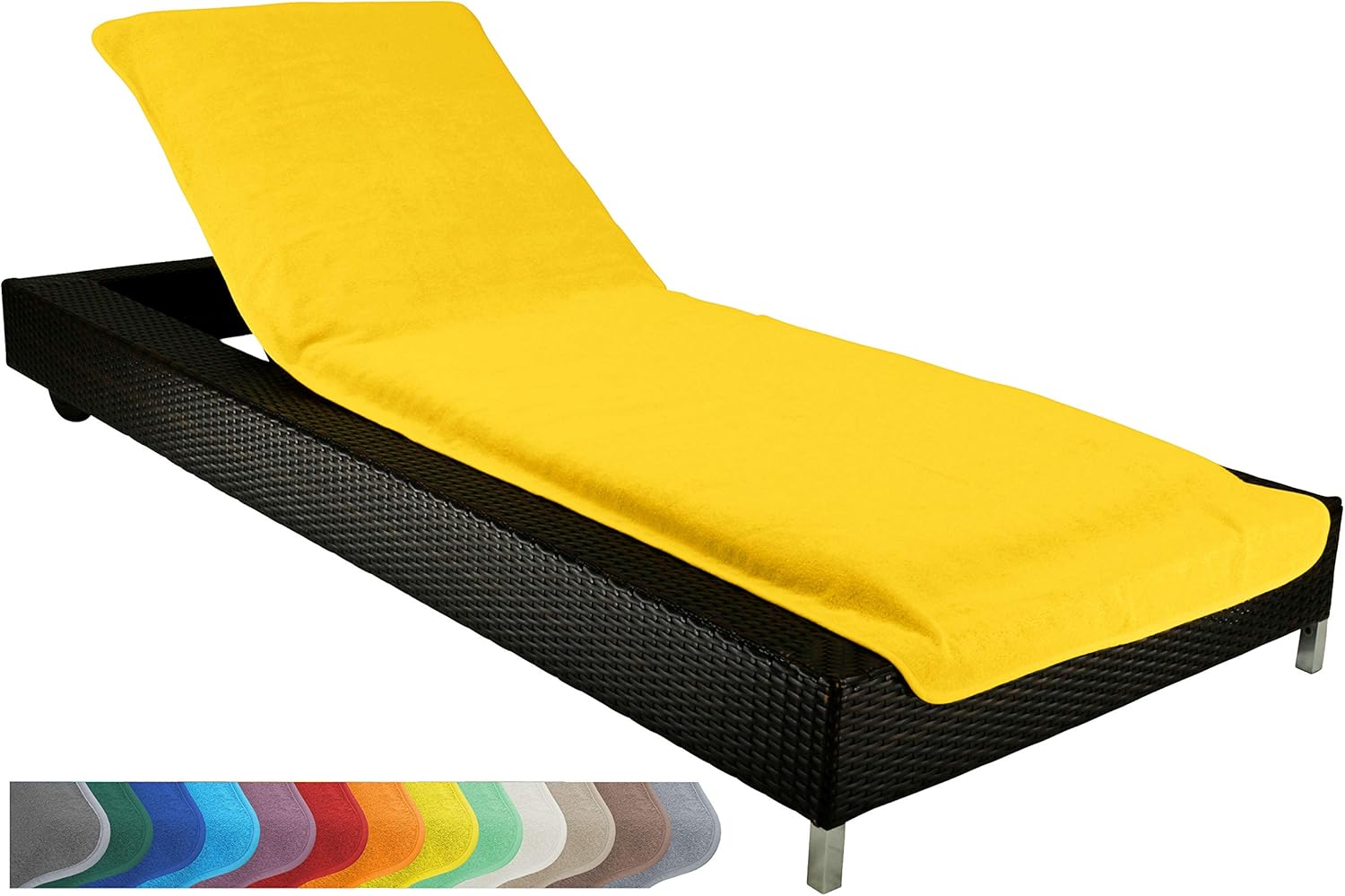 Schutzhülle Für Garten- Oder Strandliegen Aus 100 % Baumwollplüsch. Maße Ca.: 75 X 200 Cm. Farbe: Gelb.