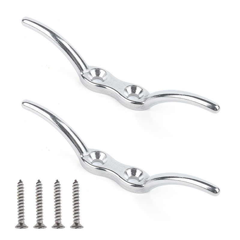 Set Aus 2 Silbernen, Gusseisernen 15 Cm (6 Zoll) Langen Fahnenstangenhaken Für Fahnenseile