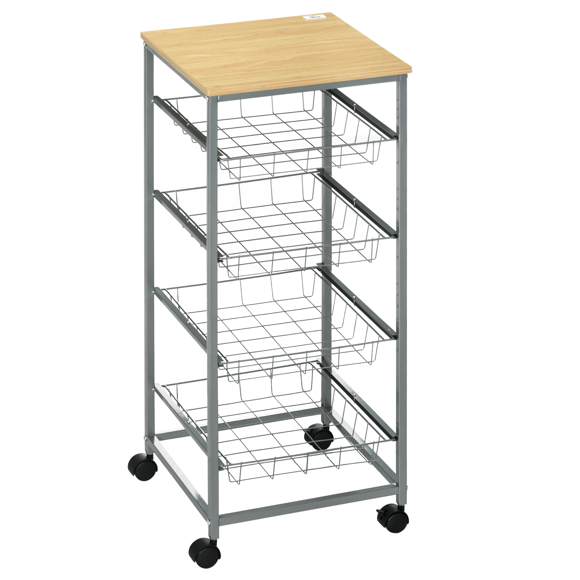 Multifunktionaler Küchen- Und Badwagen Auf Rollen, 5 Ebenen, Servierwagen, Kücheninselwagen, Obst- Und Gemüsewagen, 20 Kg Tragkraft, Für Wohnzimmer, 36,5 X 36,5 X 89 Cm, Silber