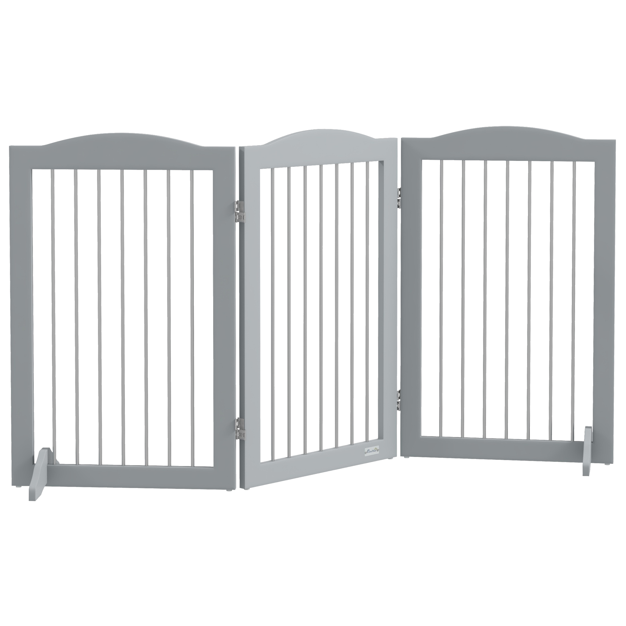 Hundeschutzgitter Für Treppen Und Türen, Faltbar Mit Freistehendem Ständer, 154 X 30 X 80 Cm, Grau