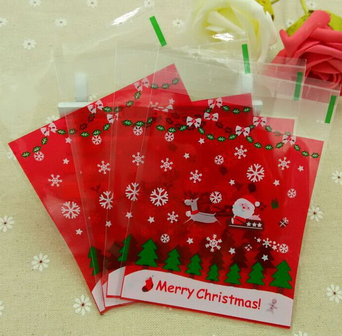 Weitere Weihnachtsdekorationen: 100 Selbstklebende Weihnachtsgeschenktüten, 10 X 10 Cm Weihnachtstüten, Süßigkeitentüten, Macarontüten, Handgemachte Seifentüten, 10 X 10 Cm Geschenktüten In Form Eines