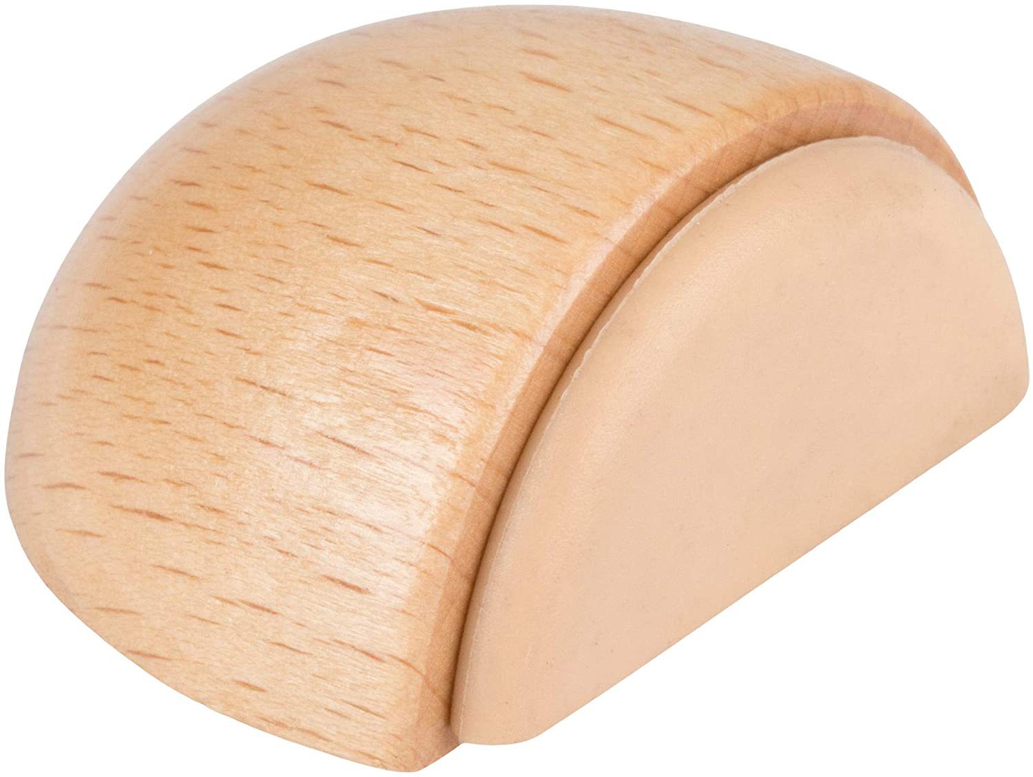 Dekorative, Halbkreisförmige Klebe-bodenstopperleiste Aus Holz In Eichenoptik Und Beigefarbenem Gummi – Schützt Vor Stößen Von Wänden Und Möbeln – Ø 45 X 25 Mm
