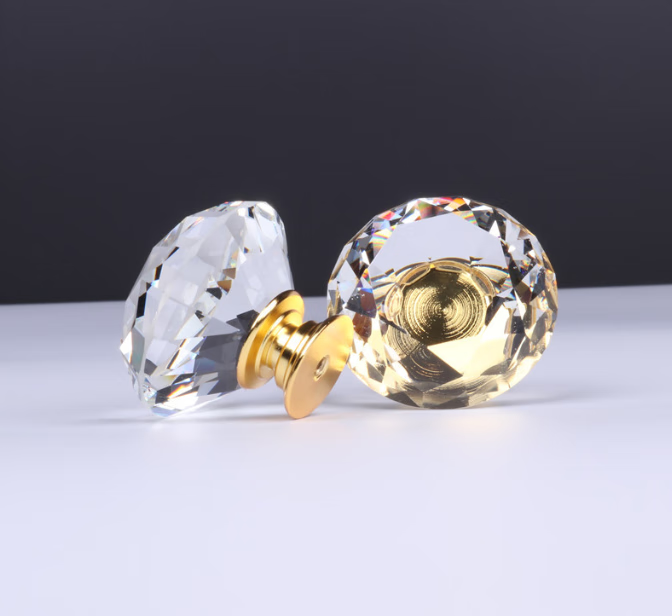 10 Kristallknöpfe Mit Diamantmuster, 30 Mm, Für Schränke, Schubladen, Küchenmöbel Und Andere Accessoires.