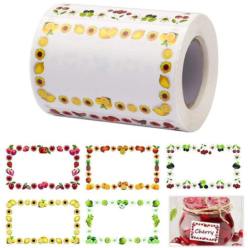 Rolle/250 Etiketten Für Gläser, Gefrierschranketiketten, Selbstklebende Etiketten Für Marmeladengläser, 5 X 3 Cm, Klebeetiketten Mit Fruchtmotiv.