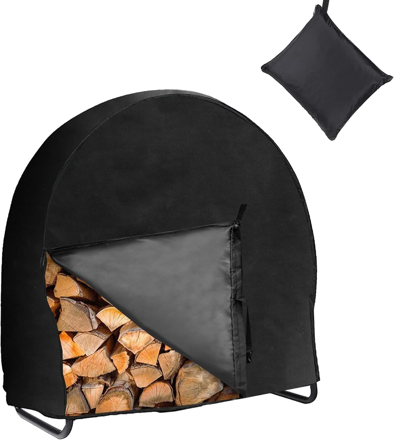 Runde Schutzhülle Für Brennholzregal, 600d Oxford-gewebe, Wasserdicht, Für Alle Vier Jahreszeiten Geeignet, 40 X 24 X 41 Zoll