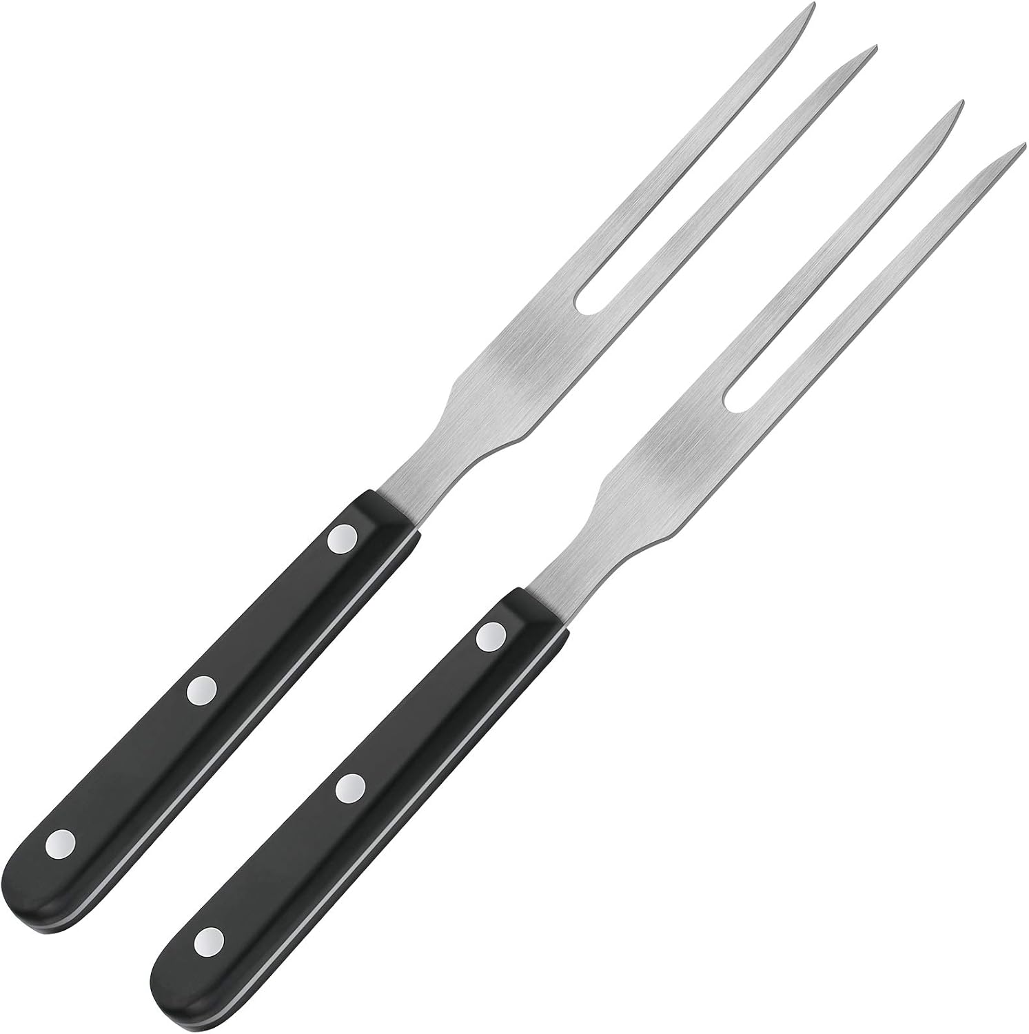 2 Tranchiergabeln, Topfgabeln, Fleischgabeln Aus Edelstahl Mit Kunststoffgriffen, 27 Cm Lange Grillgabeln, Barbecuegabeln Mit Schwarzen Griffen