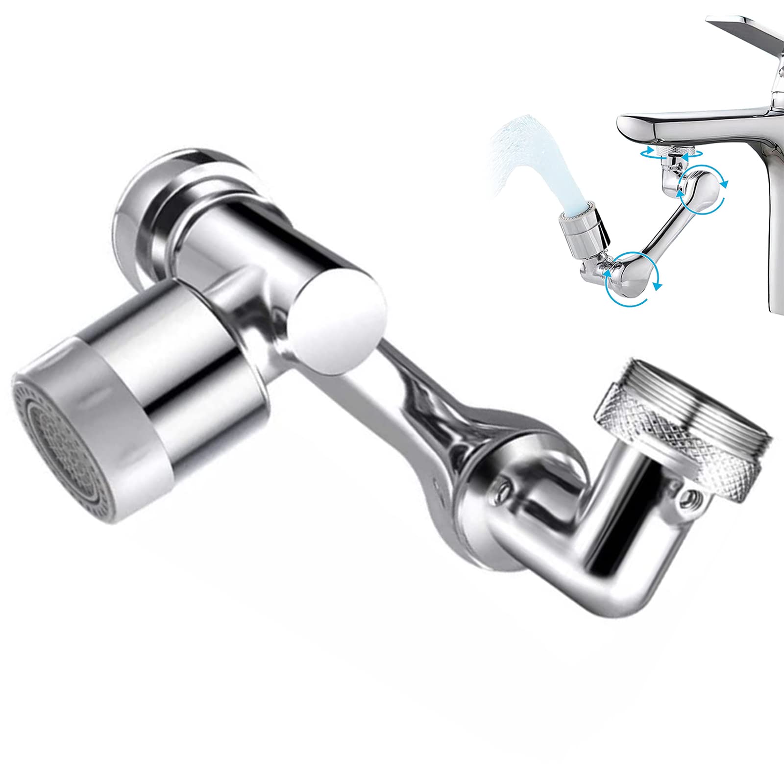 Schwenkbarer Wasserhahnverlängerungsaufsatz, Universalwasserhahn Mit Spritzschutzfilter, Universeller Schwenkbarer Wasserhahn-luftsprudler, 1080-grad-wasserhahnverlängerungs-luftsprudler, Abs Für Küch