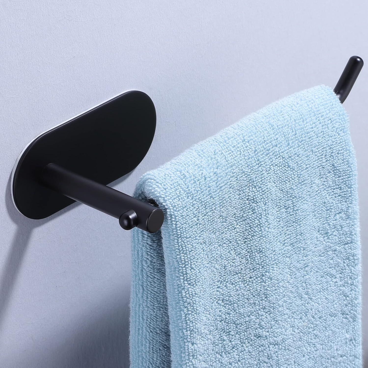 Schwarzer Offener Handtuchring – Selbstklebender Wandhandtuchhalter Fürs Badezimmer, Edelstahl Sus304