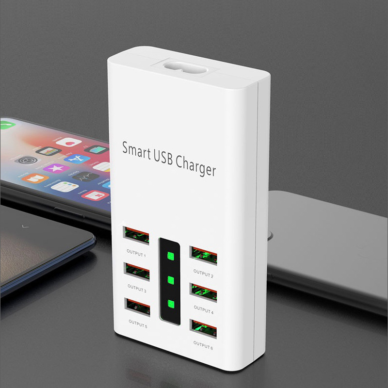 6-port 30w/6a Schnelllade-usb-ladegerät, Reise-schnellladeadapter Für Desktop-computer Und Mobiltelefone.