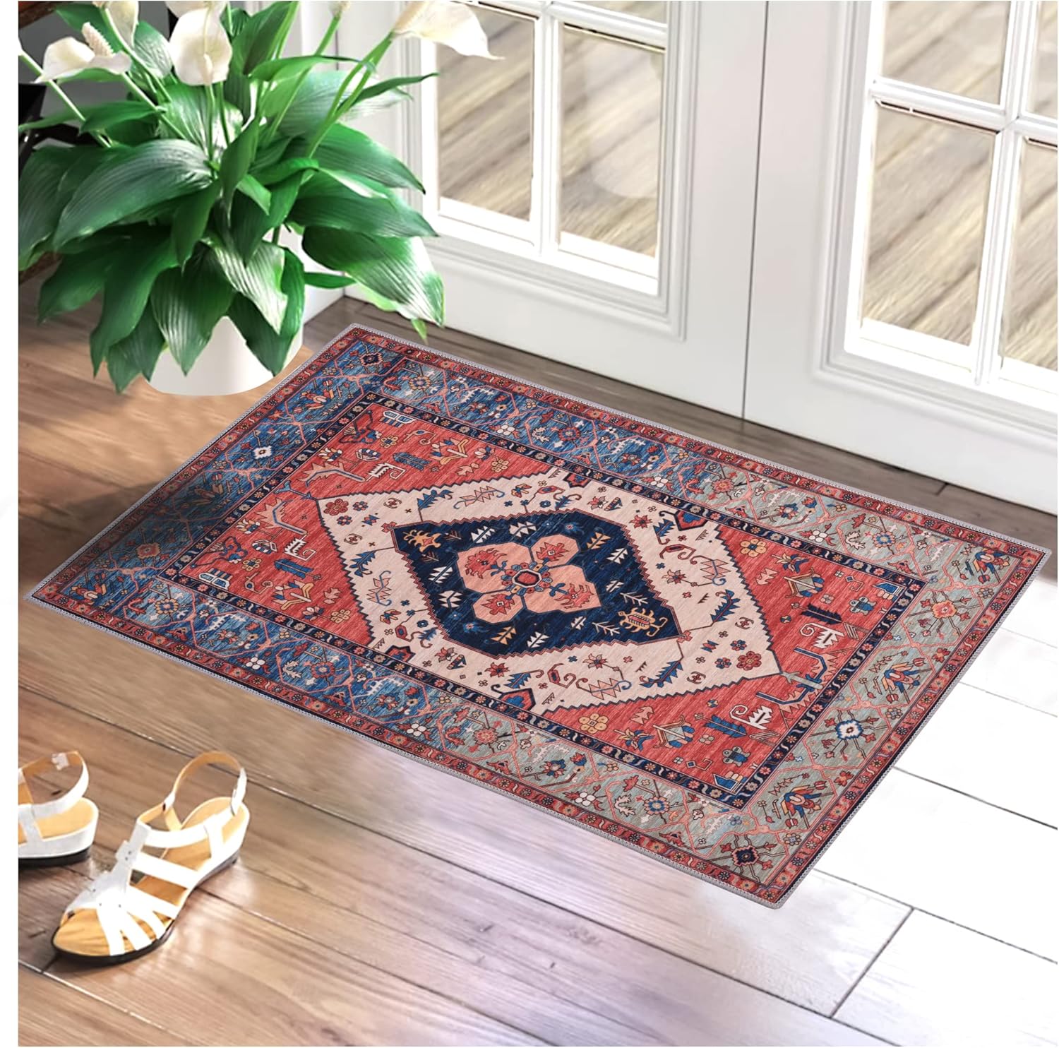 Fußmatte Im Retro-stil Für Den Innenbereich – 60 X 90 Cm, Weich, Schnell Absorbierend, Rutschfest, Für Den Eingangsbereich Und Staubdicht.