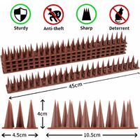 5,4 Meter Taubenabwehr-balkonspikes, Vogelabwehr-spikes, Katzenabwehr-zaunspikes, Abwehr-spikes, Gartenschutz Gegen Vögel – 12er-pack