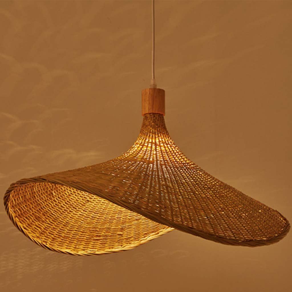 Französischer Landhaus-strohhut, Diy-handweb-kronleuchter Aus Natürlichem Bambus, E27-schraubfassung, Pendelleuchte Für Wohnzimmer, Esszimmer, Teestube, 50 Cm