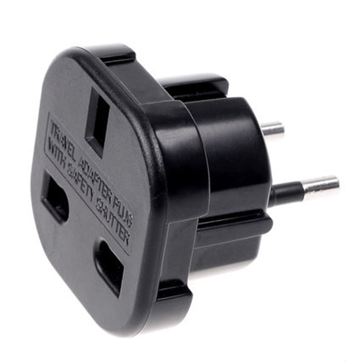 Reiseadapter – Britischer 3-poliger Stecker, Schwarz – Standard-uk-stecker Auf Standard-euro-stecker