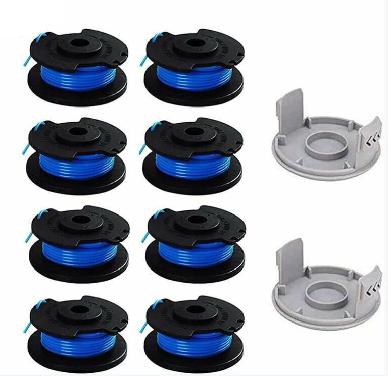 Zubehör Für Freischneider, 10er-pack Ersatzspulen Für Ryobi 1/4-zoll-freischneider, Kompatibel Mit Dem Kabellosen Freischneider Ryobi One+ Ac14rl3a, 8 Spulen + 2 Freischneiderkappen