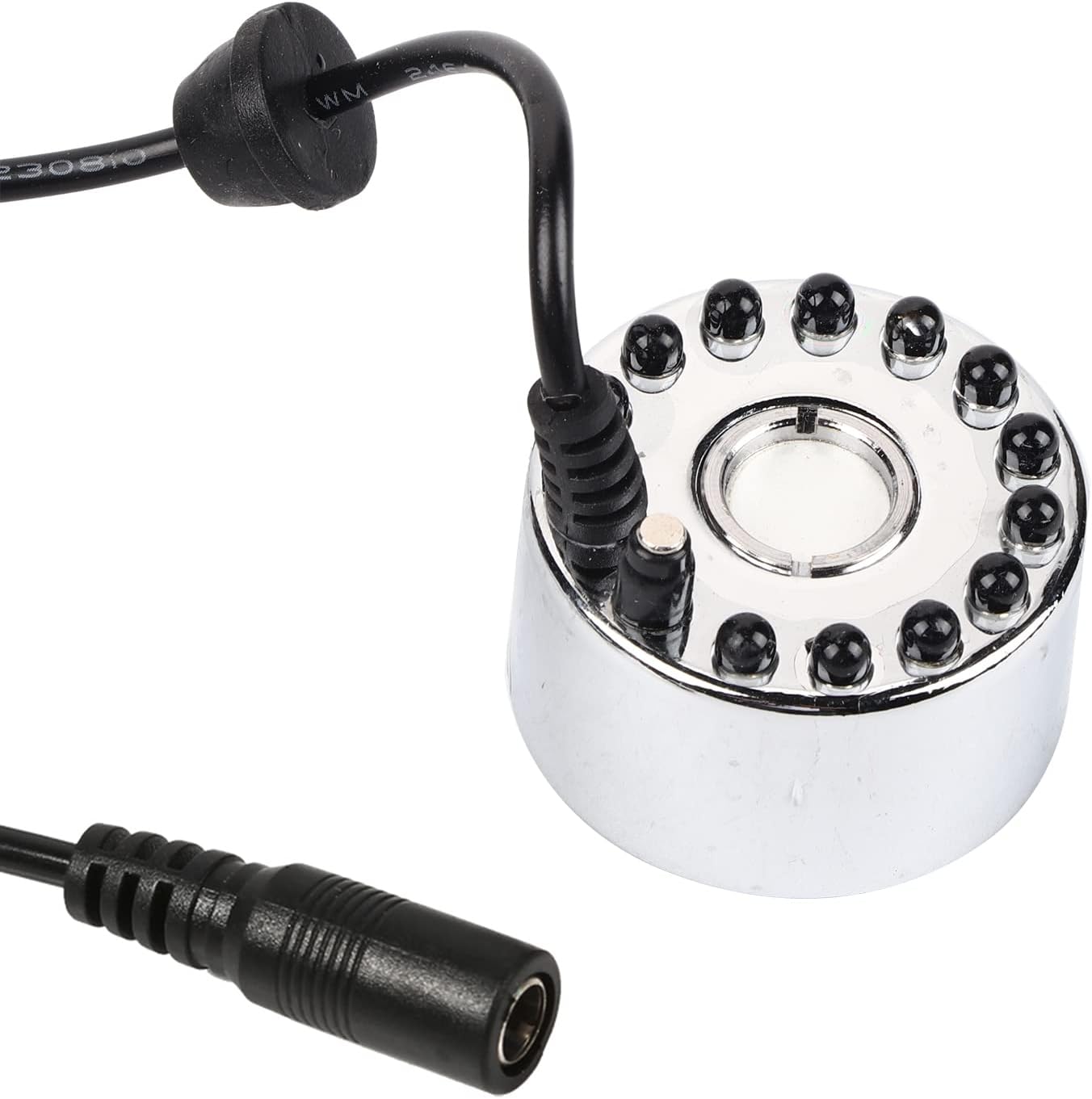 Ultraschall-nebelsystem, Farbwechselndes Ultraschall-nebelsystem, Wasserspiel, Teich, Zerstäuber, Luftbefeuchter, 12 Leds, 24 V, Farbe (dreifarbiger Farbverlaufszerstäuber + Europäischer Stecker), Ult