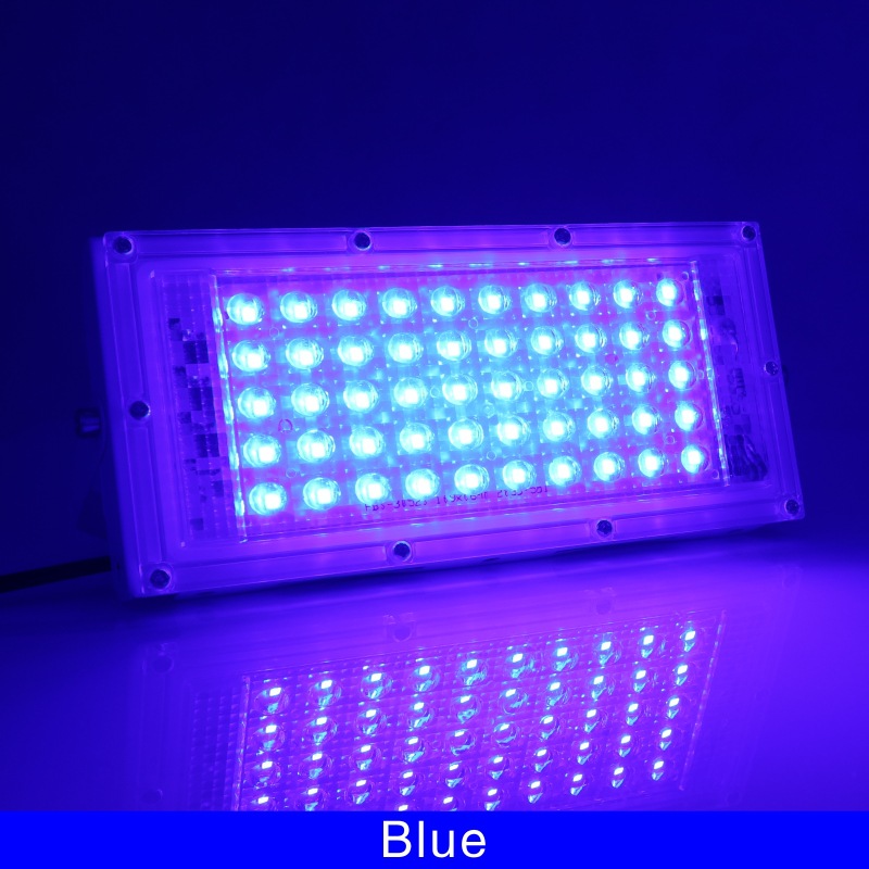 Set Mit 2 Ultradünnen 50-w-led-flutlichtstrahlern Mit Kappen, Ip65-led-außenstrahler Für Garten, Terrasse, Garage, Einfahrt -- Blu-ray [energieklasse F]