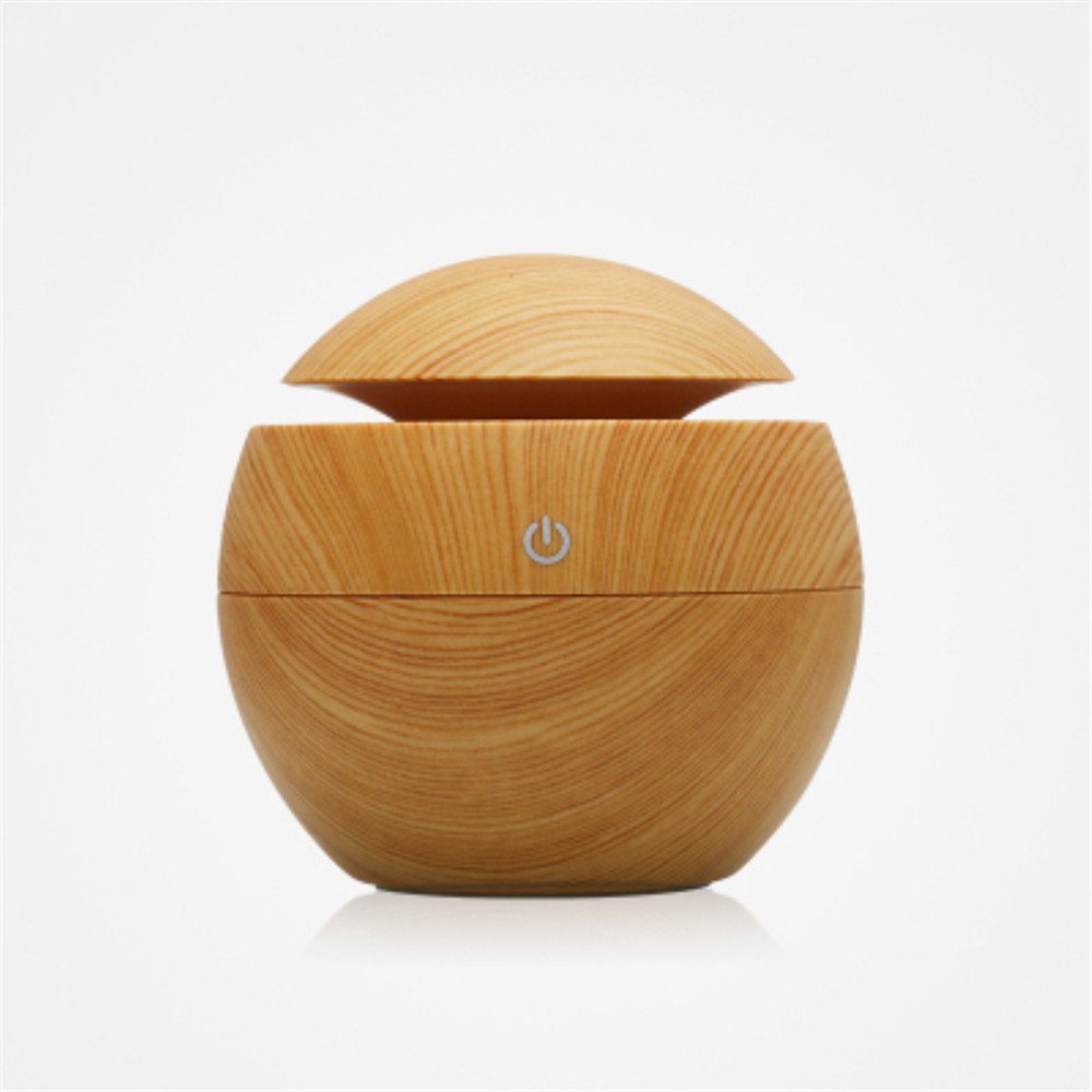 130-ml-ultraschall-luftbefeuchter Mit Ätherischem Öldiffusor, Kaltnebel-luftreiniger, Mini-luftbefeuchter Für Entspannende Aromen, Nachtlicht Mit 6 Farben (95 X 95 X 100 Mm, Helle Holzoptik U8)