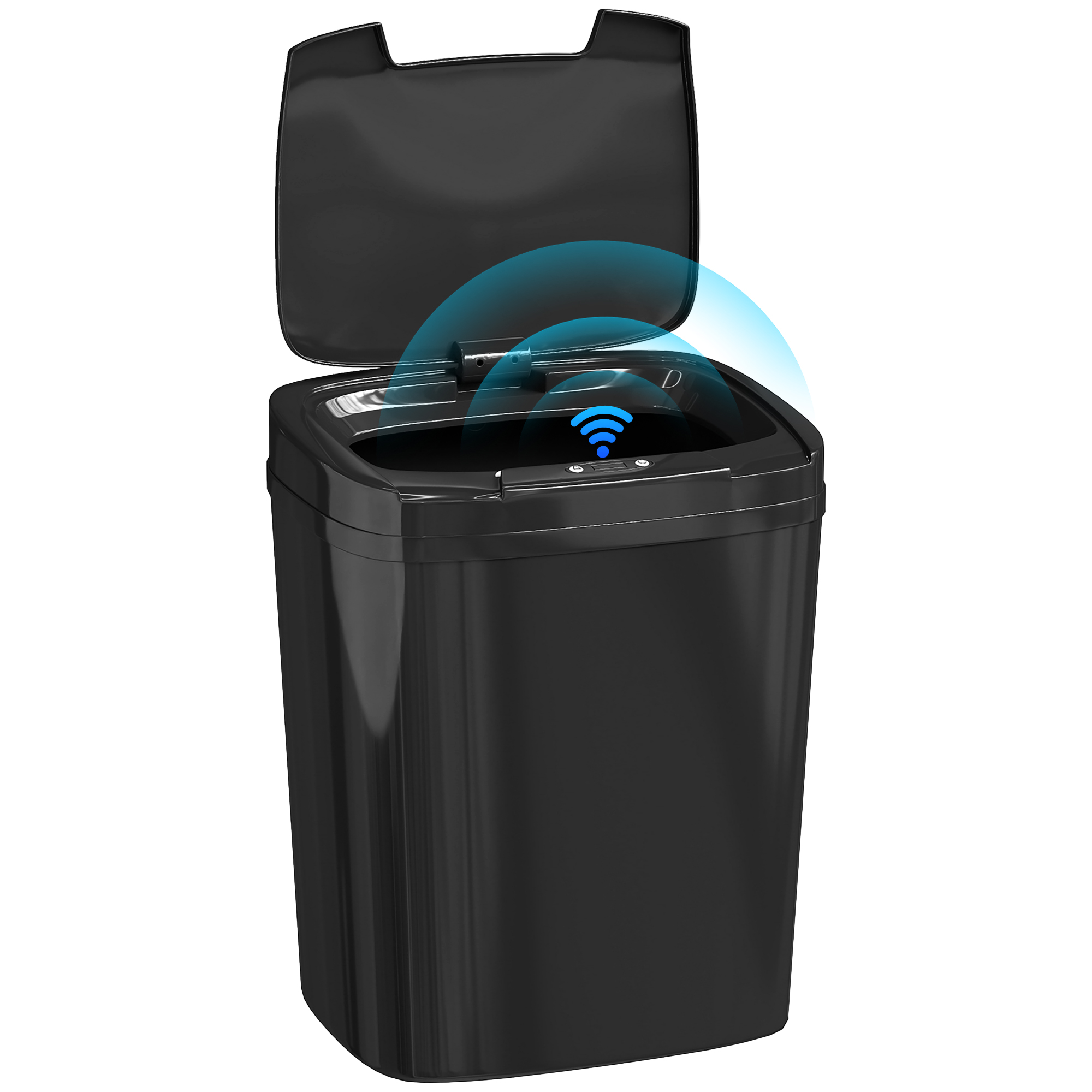 Automatischer Küchenabfalleimer (15 L) Mit Infrarotsensor Und Manuellem Modus, Anti-fingerabdruck-ring, Schwarz