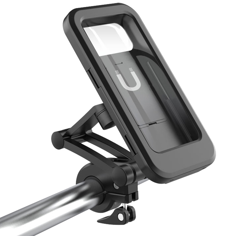 Fahrrad-handyhalterung, Wasserdichte Smartphone-halterung Mit Touchscreen, 360°-drehung, Höhenverstellbar Bis Zu 17 Cm, Für Motorrad/fahrrad, Schwarz.