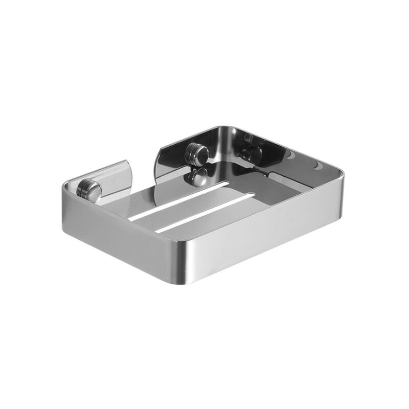 Selbstklebende Seifenschale (ohne Bohren), Rostfreier Seifenkorb Aus Edelstahl, Duschablage, Küchenschwammhalter (kurz, Silber)