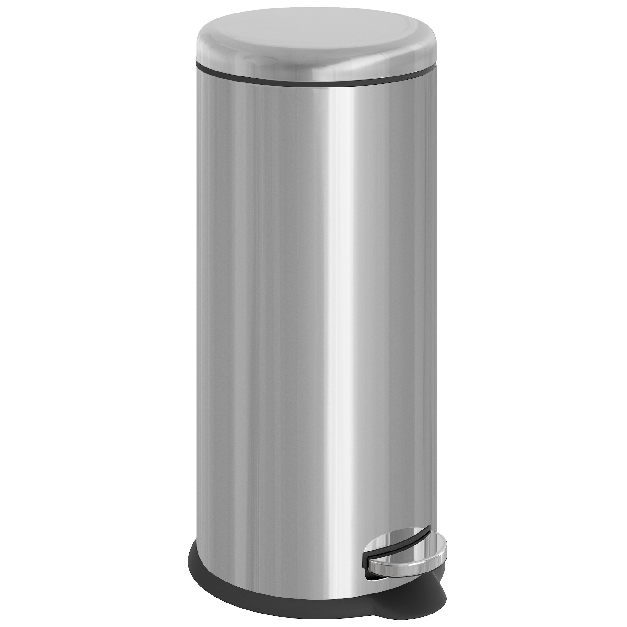 Treteimer, Automatischer Abfalleimer Mit Herausnehmbarem Innendeckel, 30 L Fassungsvermögen, Edelstahl, Ø 29,2 X 62,9 Cm, Silber