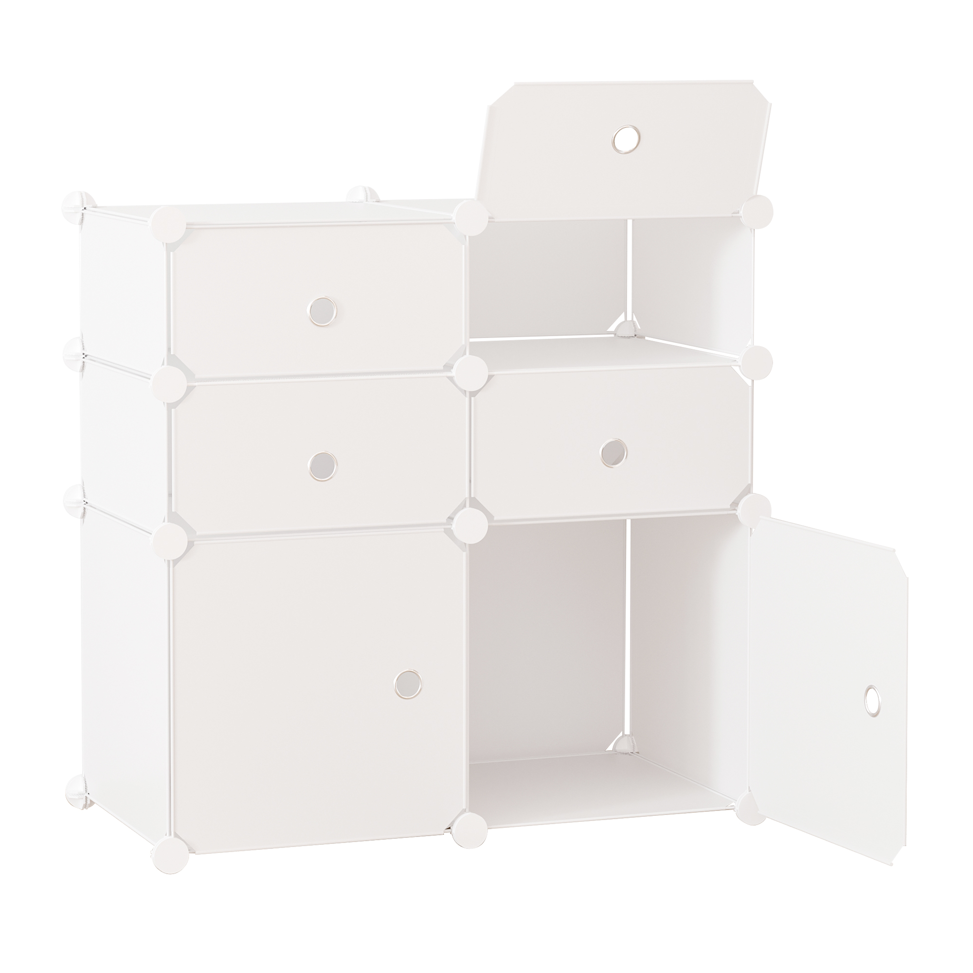 Modularer Kleiderschrank Aus Kunststoff, Regal Mit 6 Fächern, Schrank, Schuhregal, Sideboard, Dekoaufkleber, Kombinierter Kleiderschrank Und Schuhregal, Aufbewahrungseinheit Für Kleidung, Schuhe, Acce