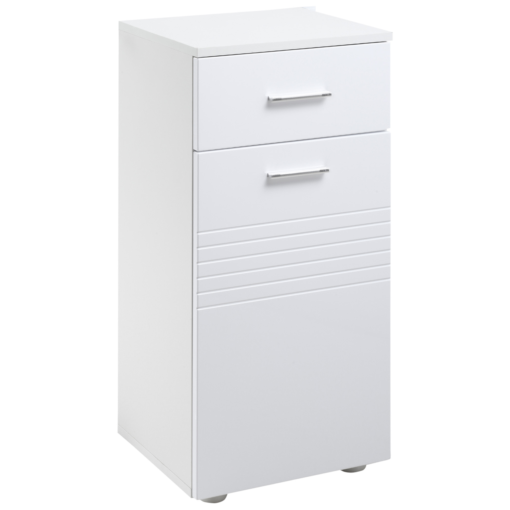 Freistehender Badezimmerschrank Mit Tür, Schublade Und Verstellbarem Einlegeboden, 35 X 30 X 77,5 Cm, Weiß