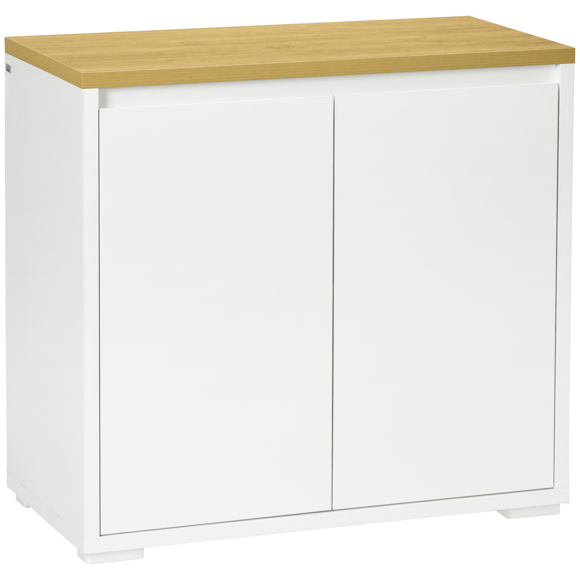 Multifunktionaler Schrank Mit 2 Ebenen Aus Spanplatte Und Einem Verstellbaren Einlegeboden, 80 X 37 X 75 Cm