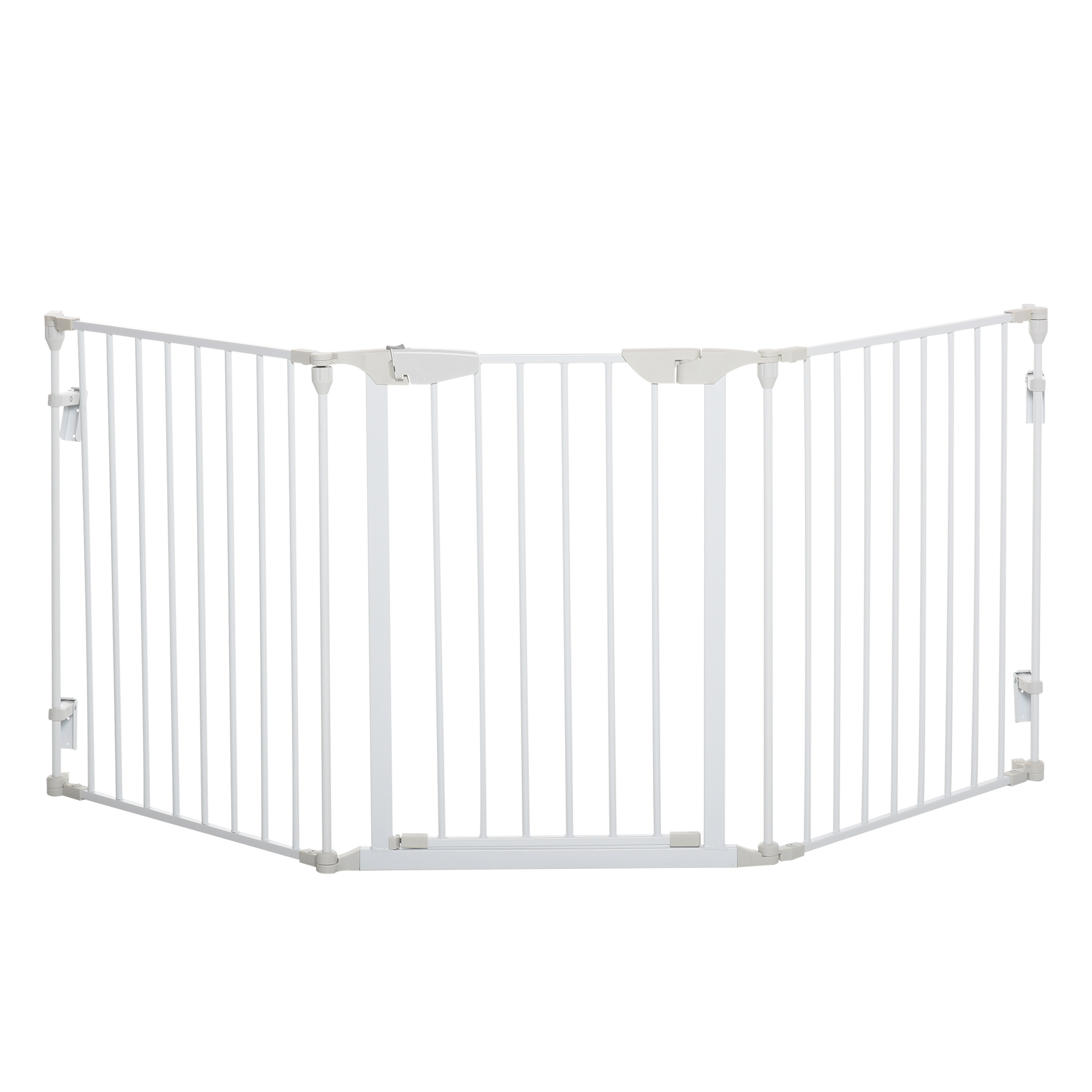 Freistehendes Hundesicherheitsgitter, 180 X 74,5 Cm, Faltbar, Treppenschutzgitter, Ideal Für Hunde, Für Treppen, Türen, Küchen Und Flure, 3-teilig, Weiß