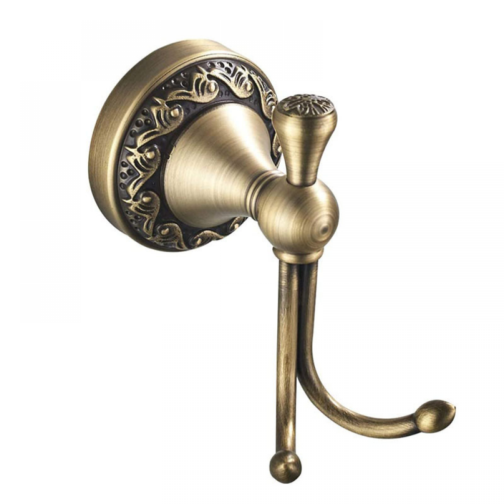 Antiker Wandhaken Aus Messing Für Handtücher, Bademäntel Und Kleidung. Doppellagiges Design, Gebürstete Oberfläche, Vintage-stil.