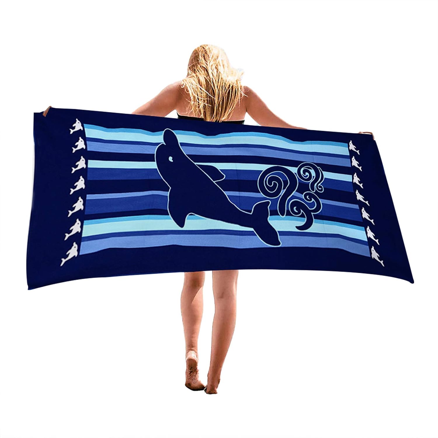 Mikrofaser-strandtücher, Sandabweisend, Schnelltrocknend, Leicht Und Dünn, Mit Delfinmuster, Reisehandtücher Für Erwachsene, Frauen, Männer, Mädchen Und Kinder, Strandaccessoires