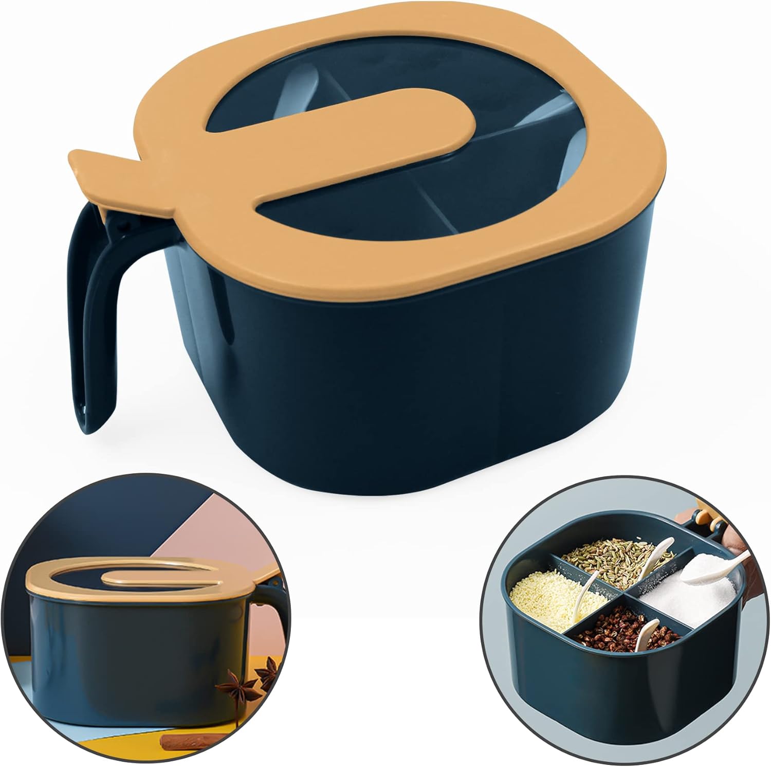 Gewürzgläser, Gewürzboxen, 4-in-1-set, Gewürzbox, Einzelne Löffel, Hausgemachter Gewürzzucker, Mit