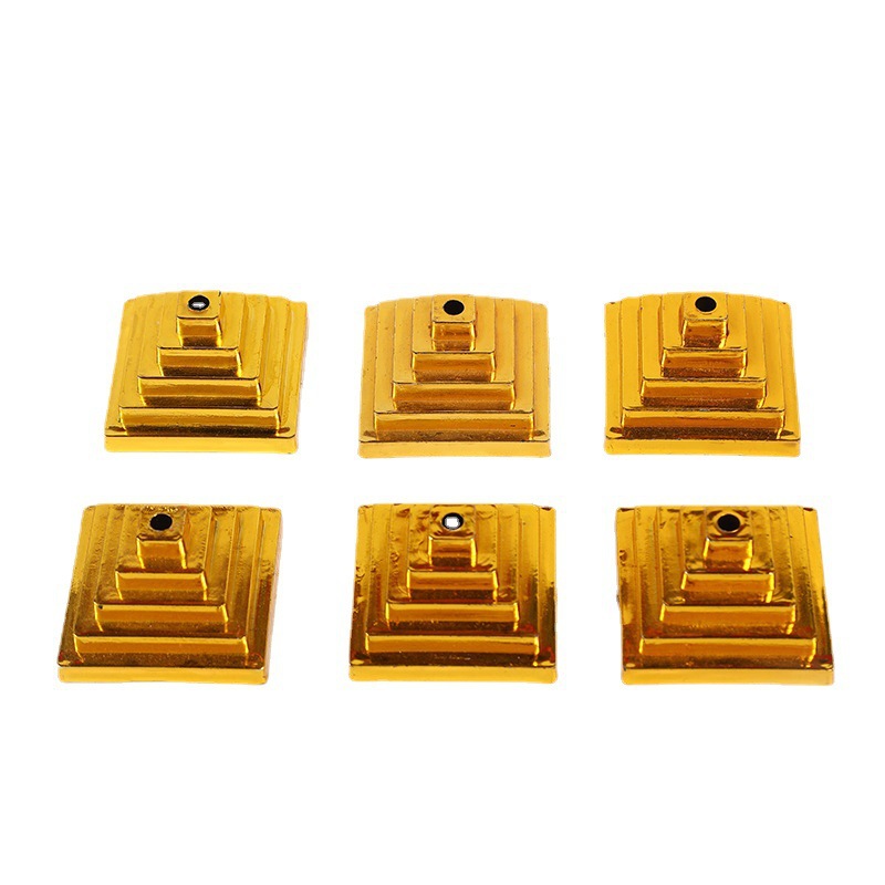 10 Quadratische Teile – Goldener Sockel – Hochwertige Flaggenhalter