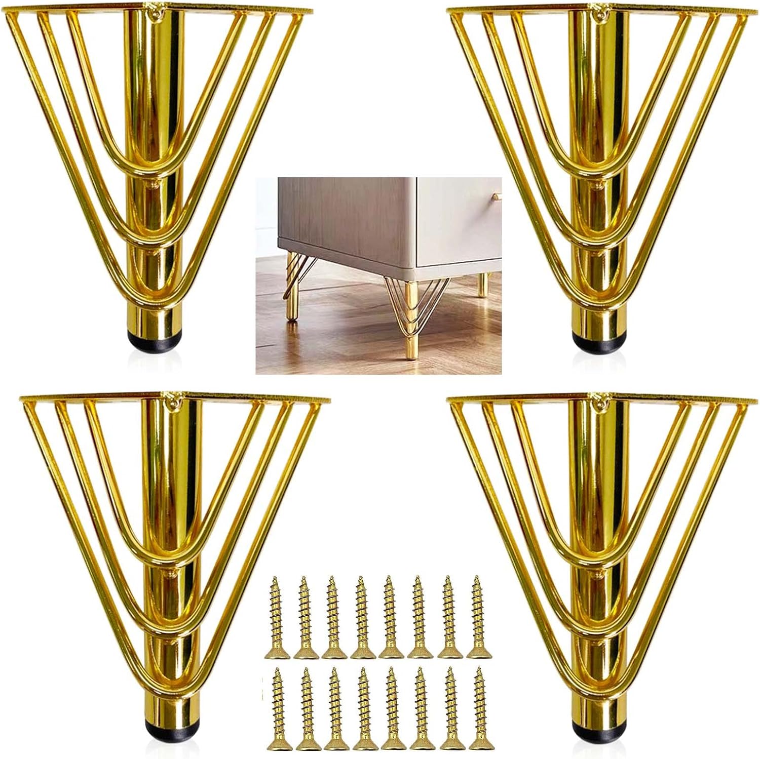 Goldfarbene Möbelbeine Aus Metall, Moderne Und Elegante Ersatzbeine Für Sofas, 15 Cm Hohe Couchtischbeine, Tv-ständer