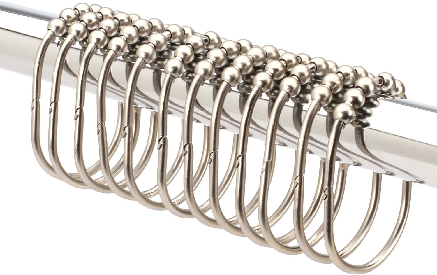 Set Mit 12 Breiten Duschvorhangringen/haken, Dekorative, Gebürstete Oberfläche