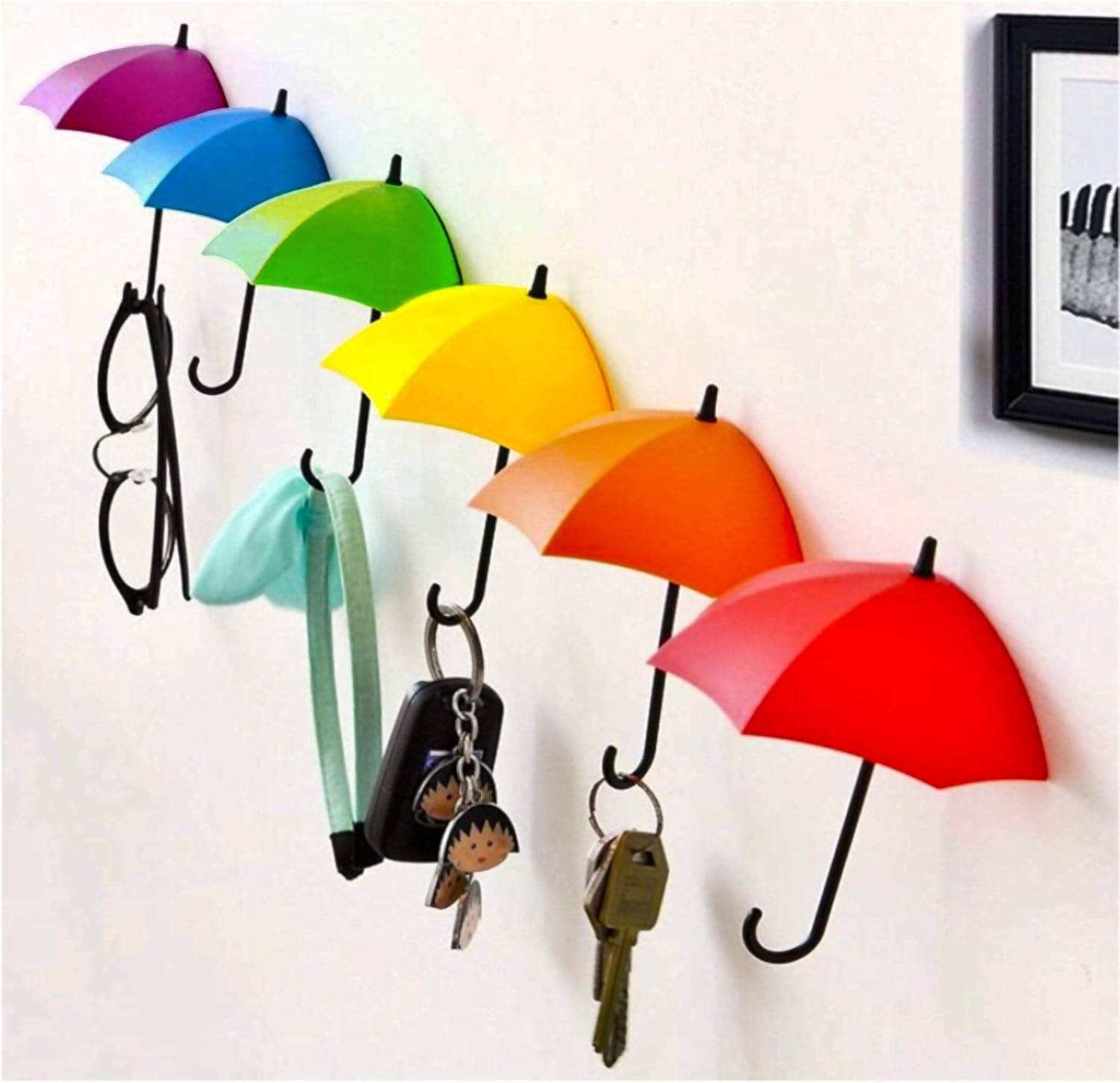 Set Mit 6 Dekorativen Und Robusten Klebehaken Für Die Wand Und Original H