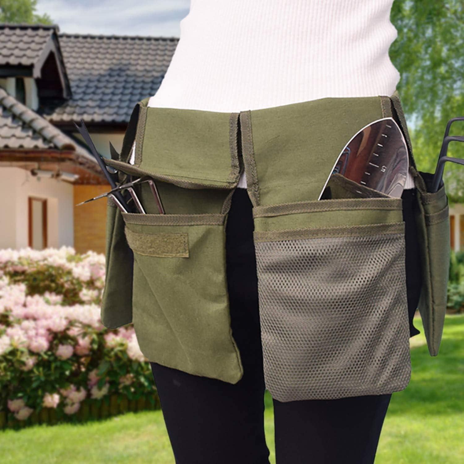 Gürteltasche Für Gartengeräte – Hängende Gürteltasche Aus Canvas Mit 4 Taschen, Wasserdicht