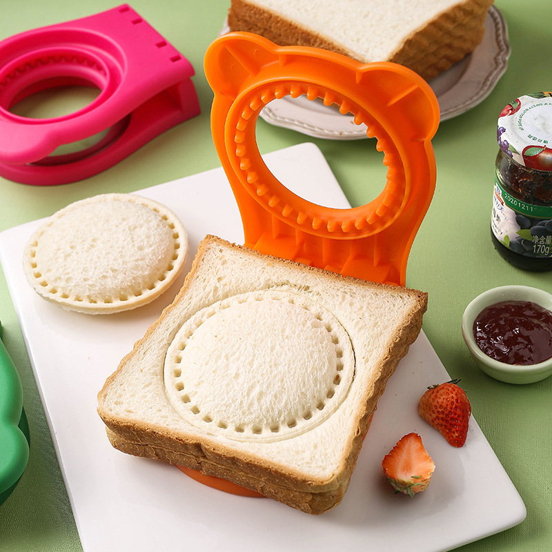 (orange) 1 Sandwich-schneider Aus Edelstahl Zum Schutz Der Hände