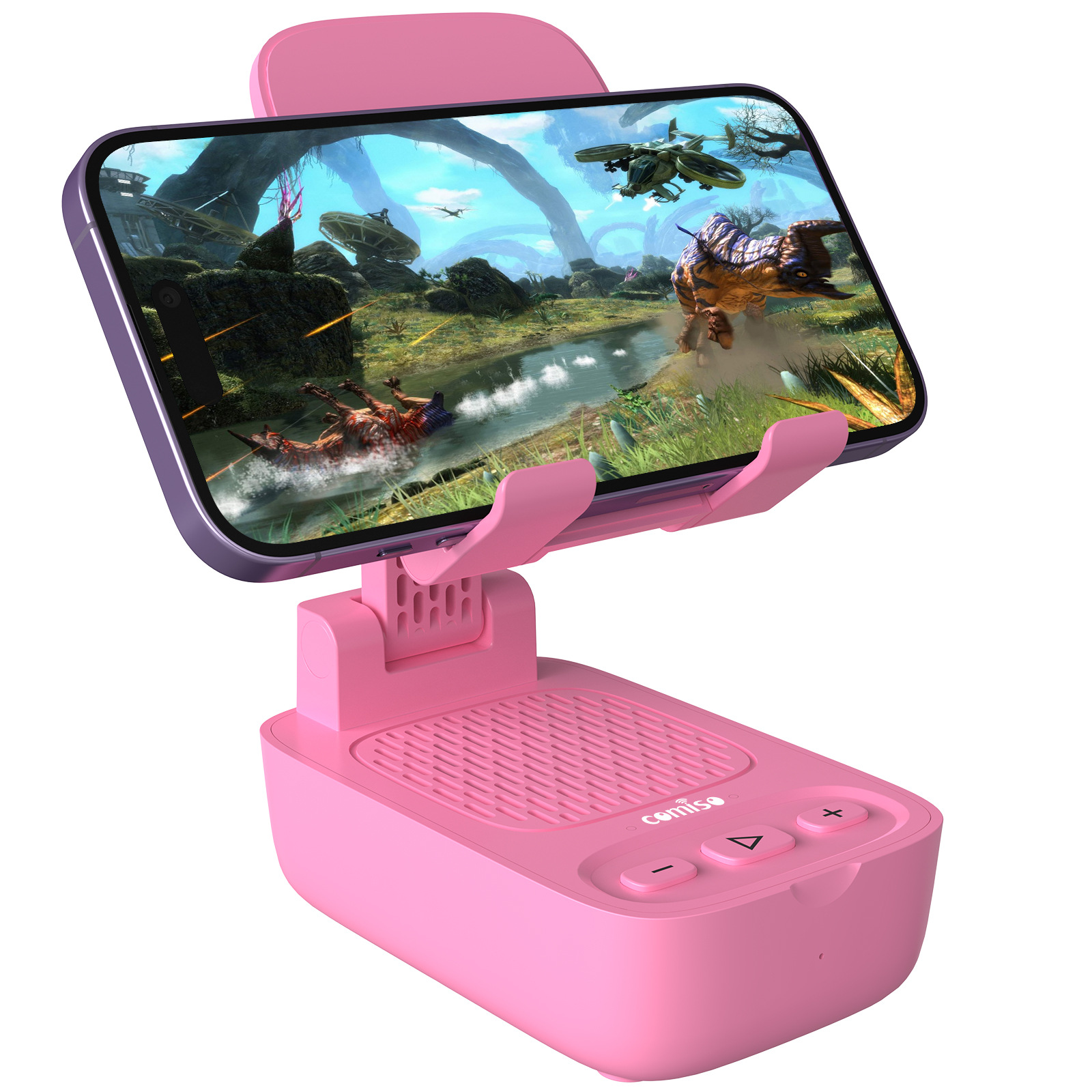 Pinkfarbener Handyhalter, Bluetooth-lautsprecher, Tablet-lautsprecher, Faltbarer Handyhalter, Tisch-handyhalter