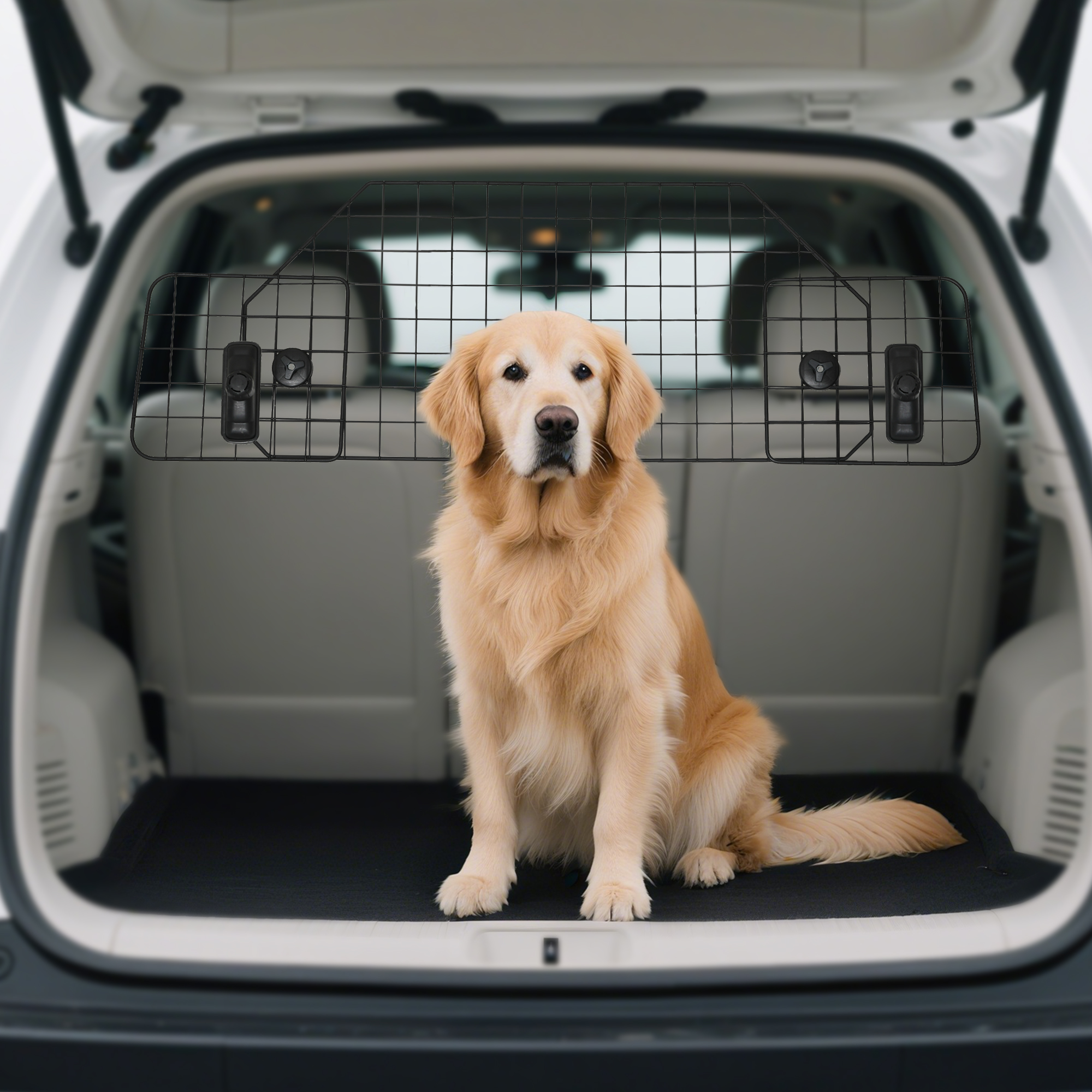 Universelles Hunde-schutzgitter Für Autos, Ausziehbares Metall-schutzgitter Für Rücksitze, Kofferraum, Gepäckraum, 90–120 X 40,5 Cm, Schwarz