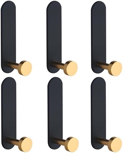 6 Selbstklebende Wandhaken Aus Aluminiumlegierung, Handtuchhalter Für Badezimmer Ohne Bohren, Livin