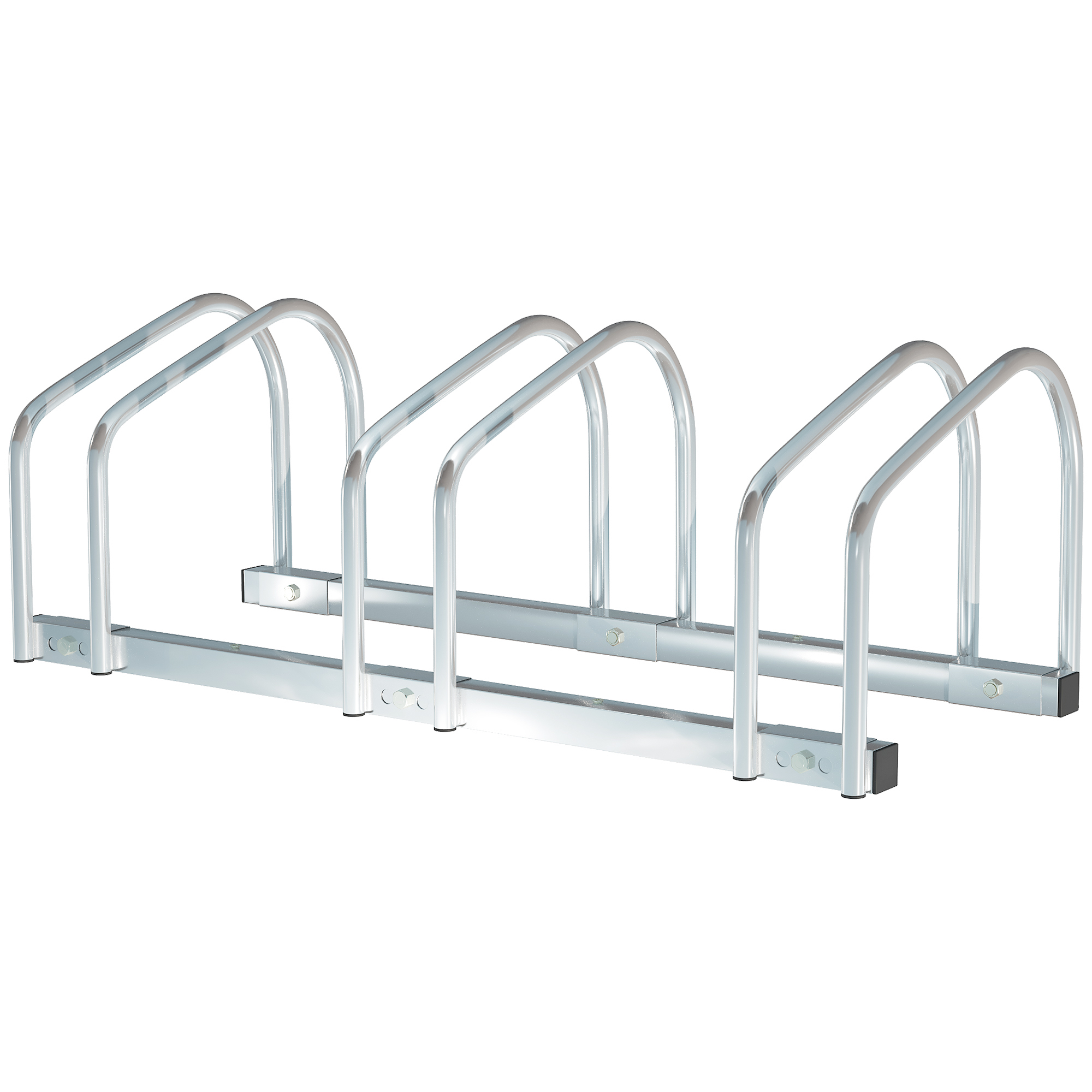 Fahrradständer Für 3 Fahrräder, Für Drinnen Und Draußen, 76 X 33 X 27 Cm, Silber