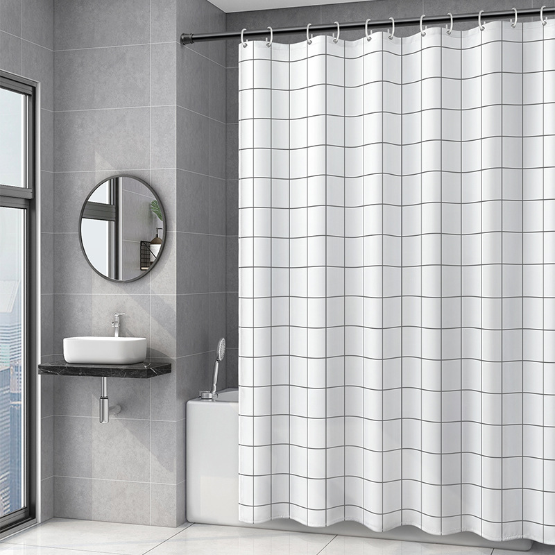 Schnelltrocknender, Wasserdichter Duschvorhang Mit Beschwertem Saum, Waschbar
