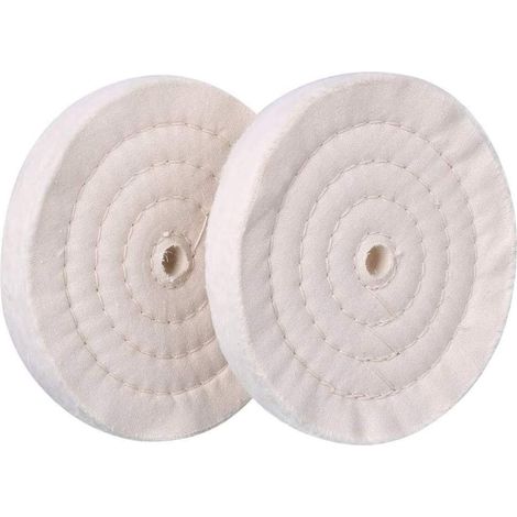 Set Mit 2 Polierscheiben, 150 Cm (körnung 70), Für Tischschleifmaschinen, Aus Spiegelglatter Baumwolle